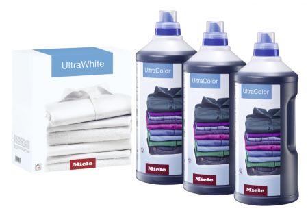 Набор моющих средств для ухода за бельём 3×UltraColor + 1×UltraWhite Miele купить в Туле | Всегда в наличии! | Артикул 11518190 | Официальный сайт